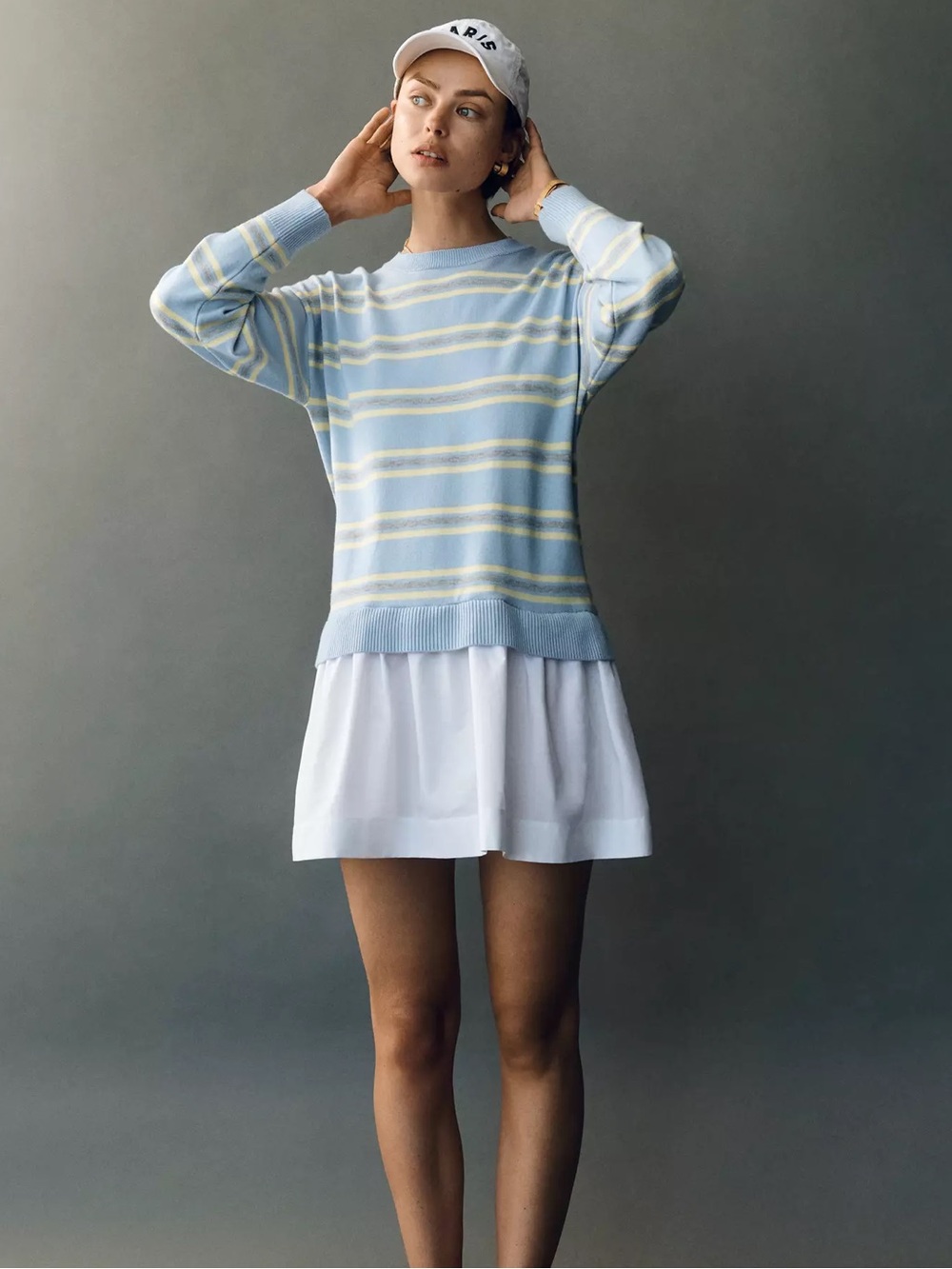 Anthropologie Maeve Twofer Long-Sleeve Drop-Waist Mini Dress : Medium